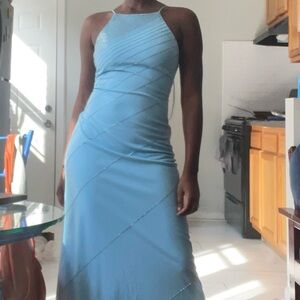 Light Blue Beaded De Laru Dress